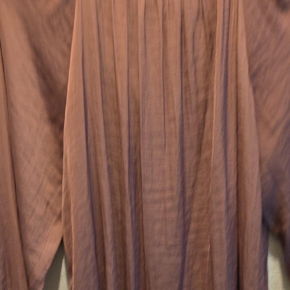 Boho Chic Fairycore J.LO Rose Taupe Lace-Up Cottagecore Blouse - Picture 8 of 9
